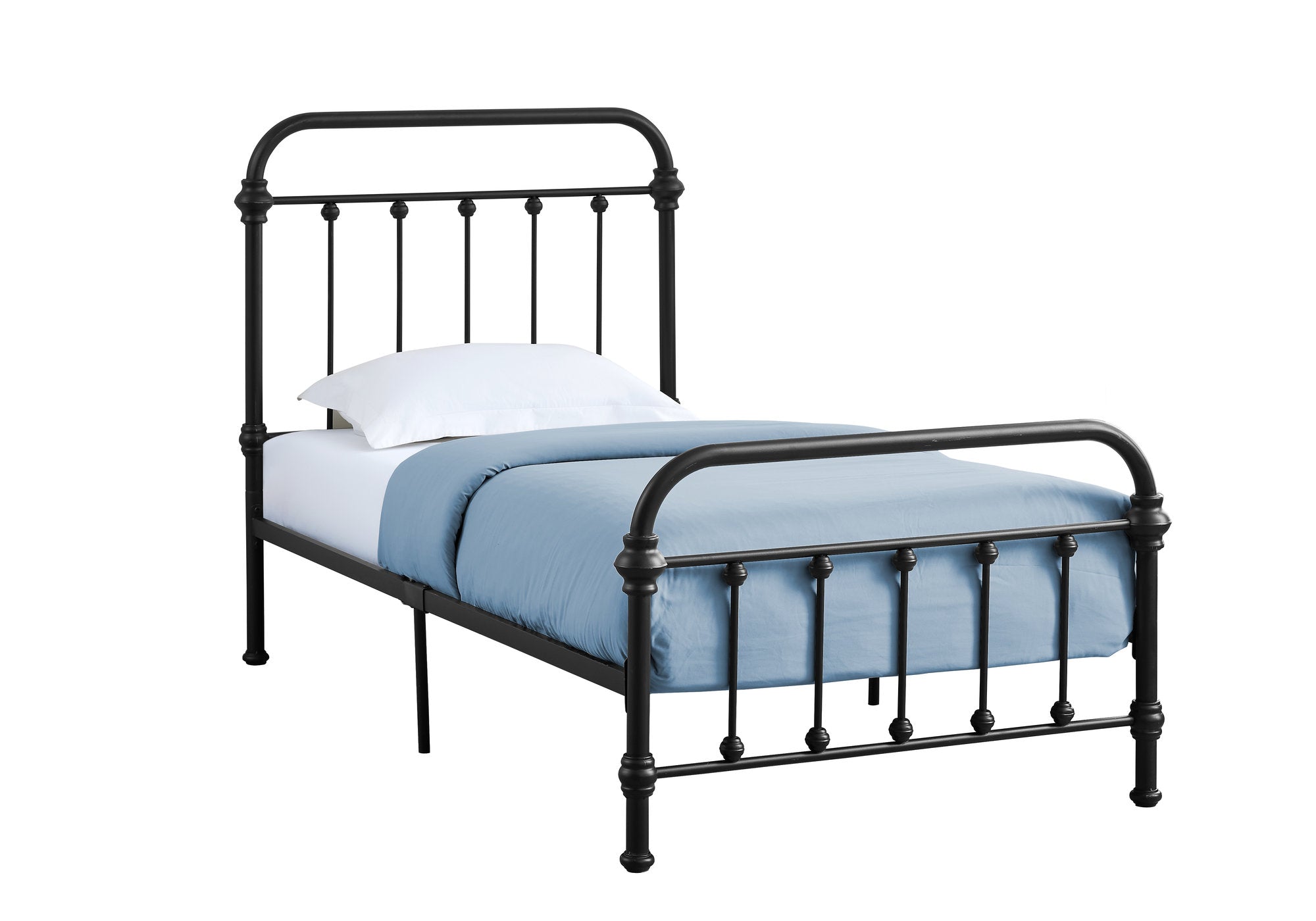 80.5" x 42.5" x 47.75" Black Metal  Twin Size Bed