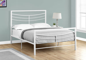 Full Size White Metal Bed Frame Only