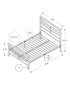 Full Size White Metal Bed Frame Only