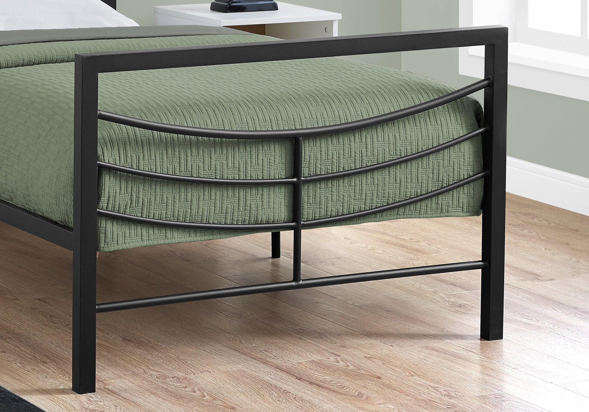 47.75" Black Metal Frame Twin Size Bed