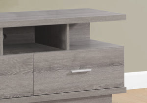 19.75" Dark Taupe Particle Board Hollow Core and MDF TV Stand with 2 Drawers