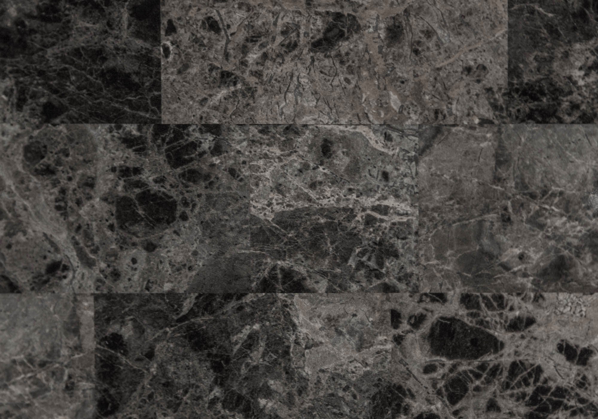 31" x 46" x 69" Grey MarblewithCharcoal Metal  2pcs Vanity Set