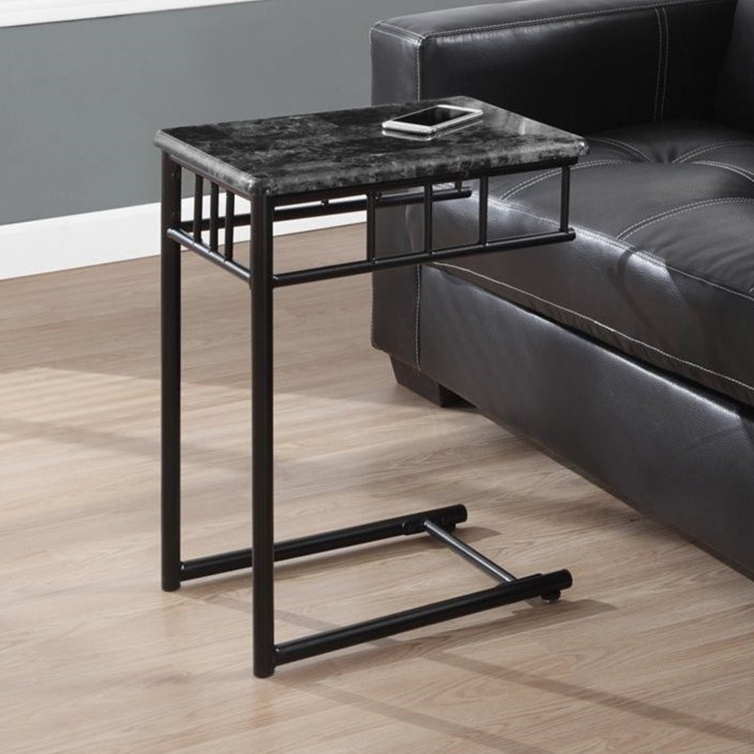 18" x 12" x 24" Grey Grey Mdf Metal  Accent Table