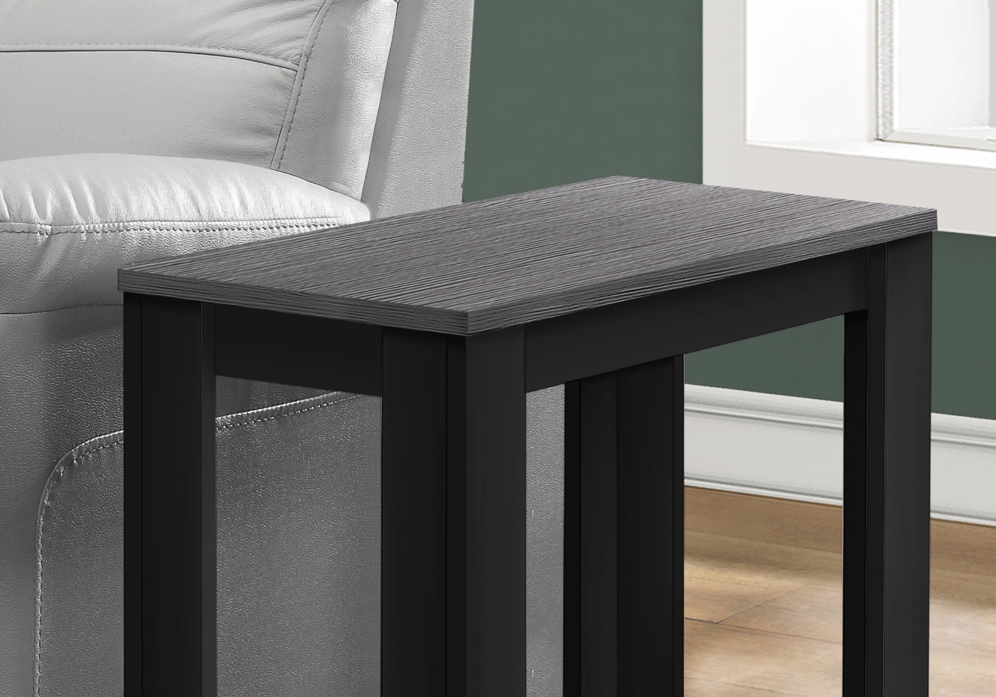 11.75" x 23.75" x 22" BlackGrey Particle Board Laminate  Accent Table