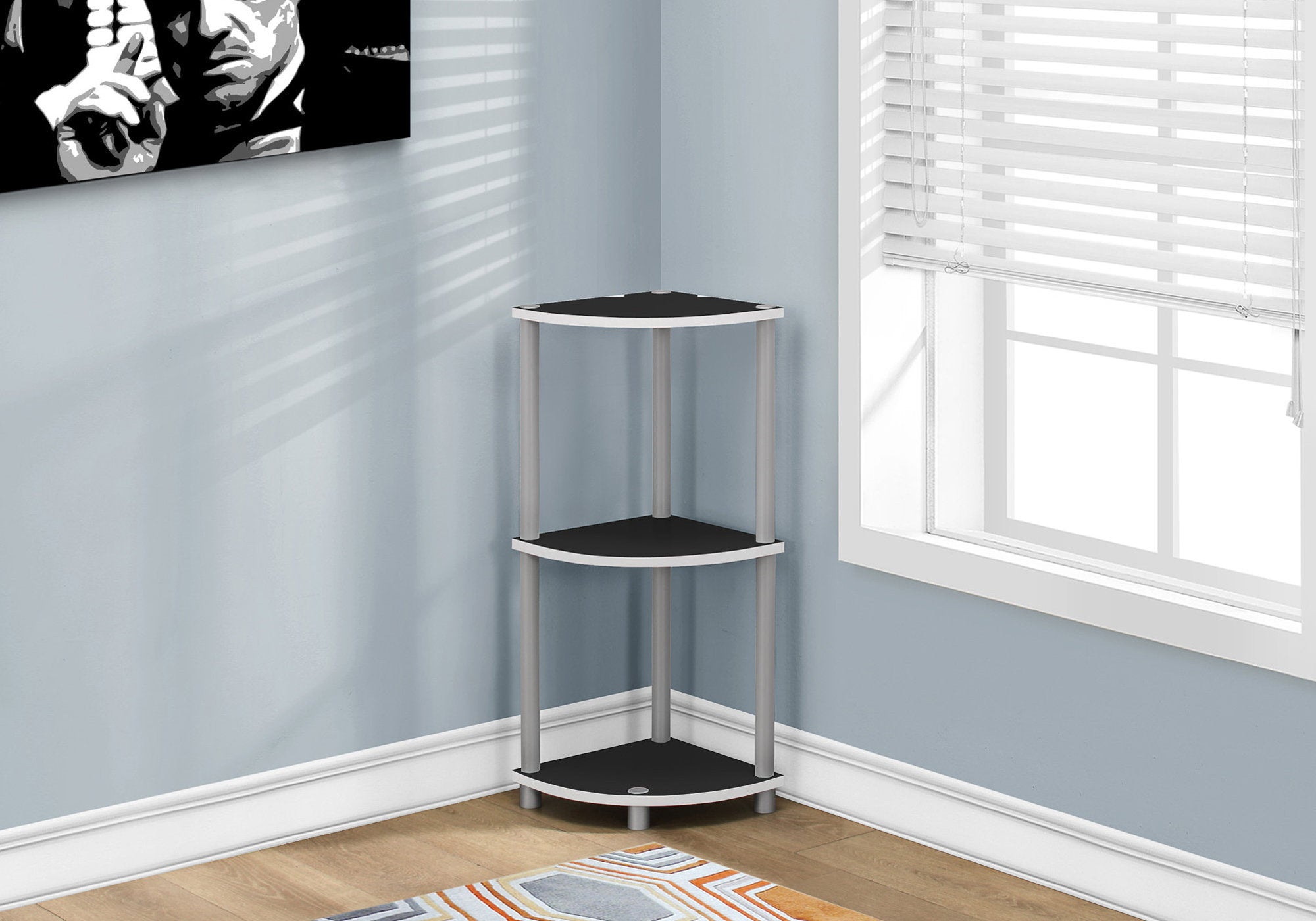 11.5" x 11.5" 30" BlackWhite Particle Board and Laminate  Accent Table