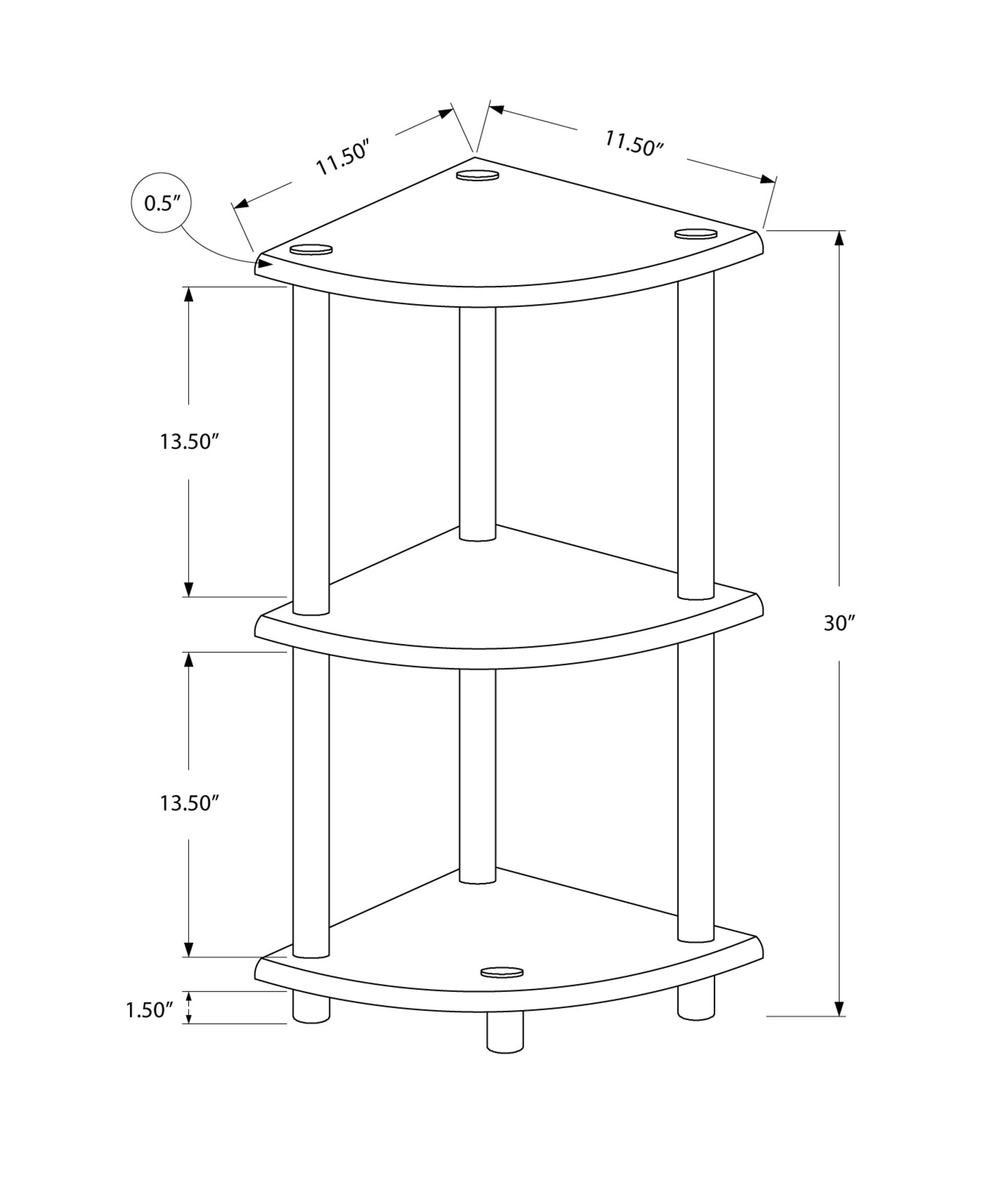 11.5" x 11.5" 30" BlackWhite Particle Board and Laminate  Accent Table