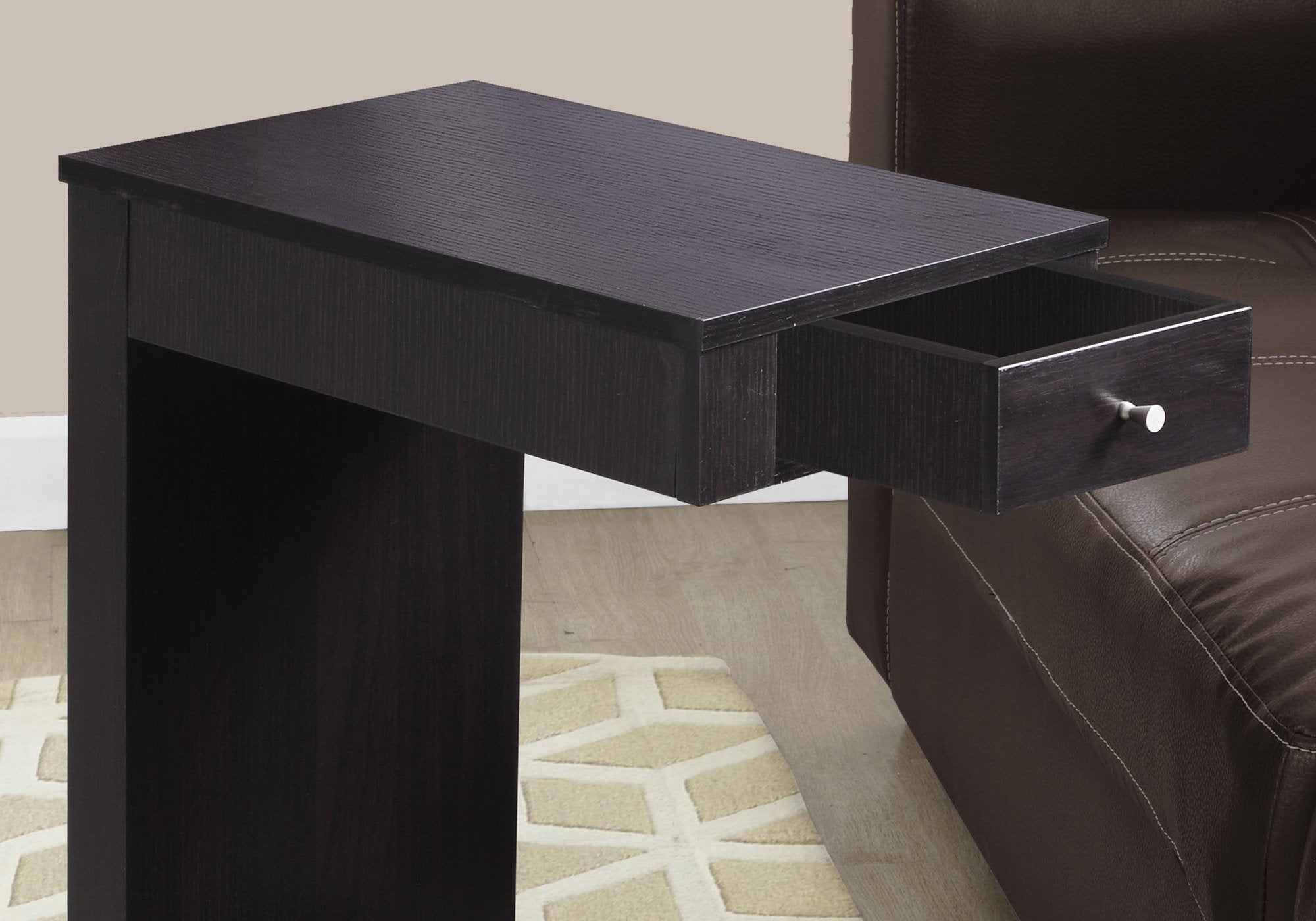 18.25" x 12" x 24" Cappuccino Finish Hollow Core Accent Table