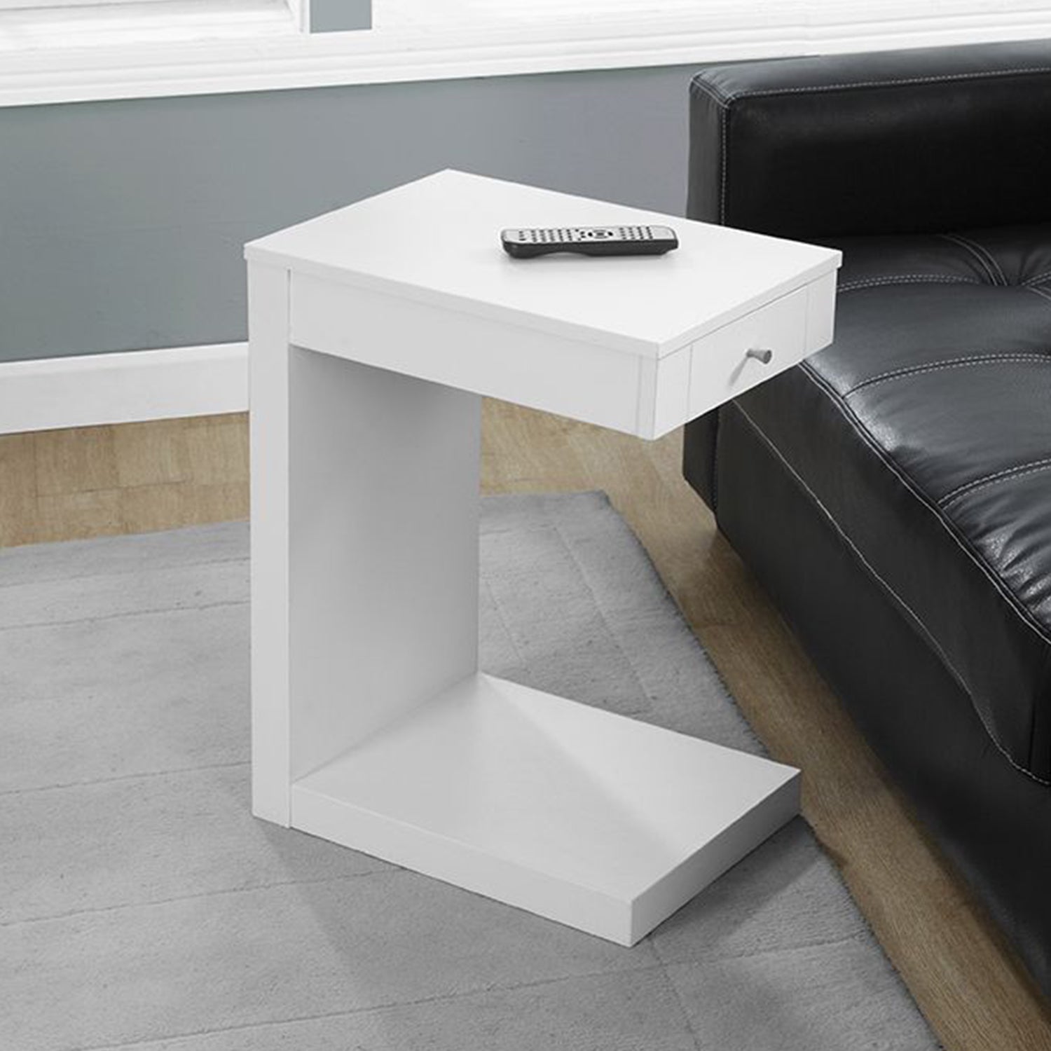 18.25" x 12" x 24" White Finish Hollow Core Accent Table