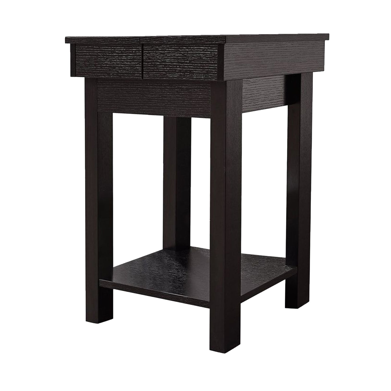 20" x 11.75" x 24" Cappuccino Finish Hollow Core Storage Accent Table