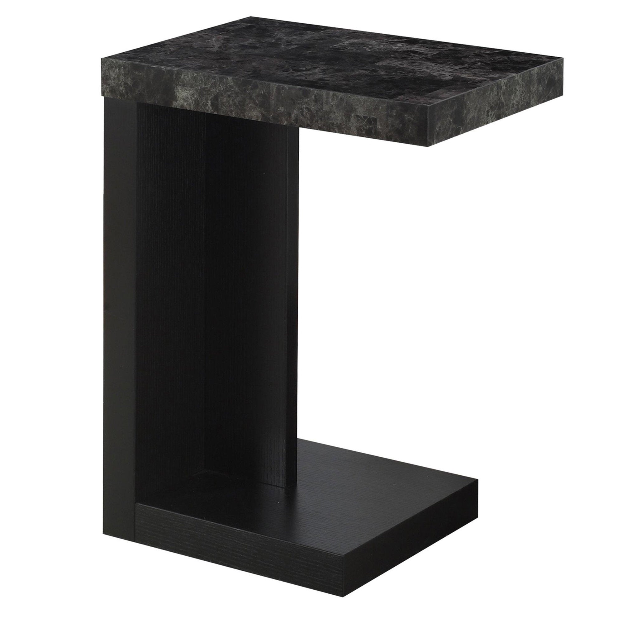 11.5" x 18" x 24" Black Grey Hollow Core Particle Board  Accent Table