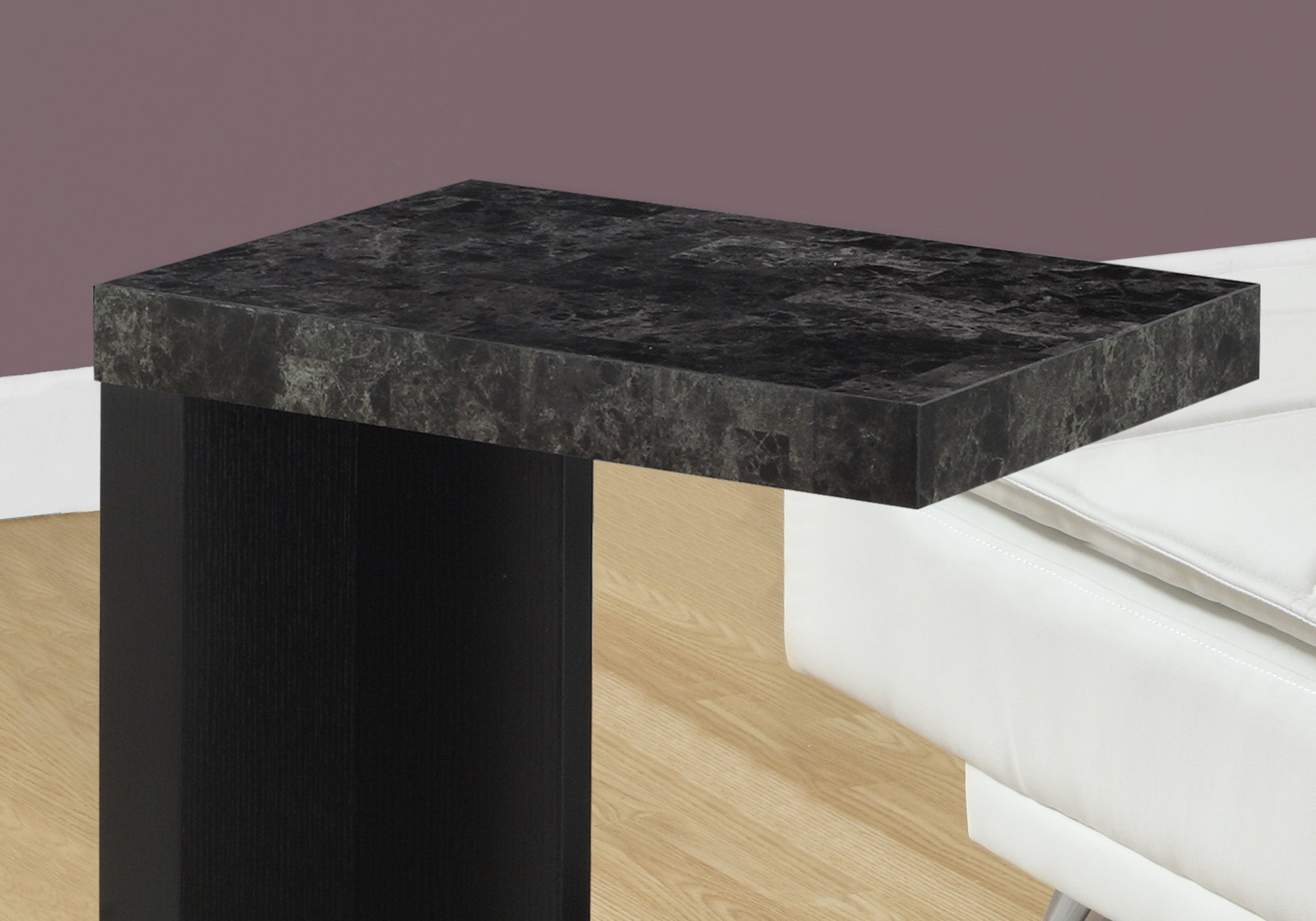 11.5" x 18" x 24" Black Grey Hollow Core Particle Board  Accent Table