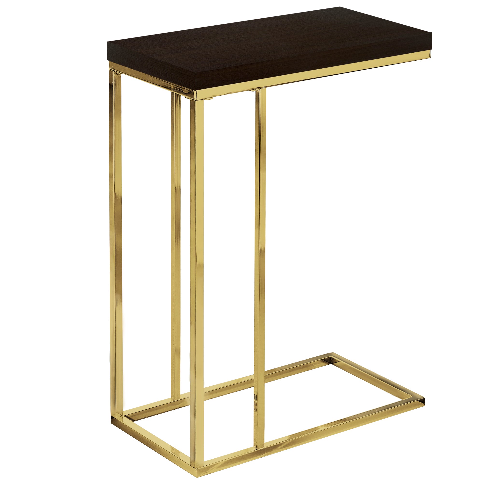 18.25" x 10.25" x 25.25" CappuccinoGold Particle Board Metal  Accent Table