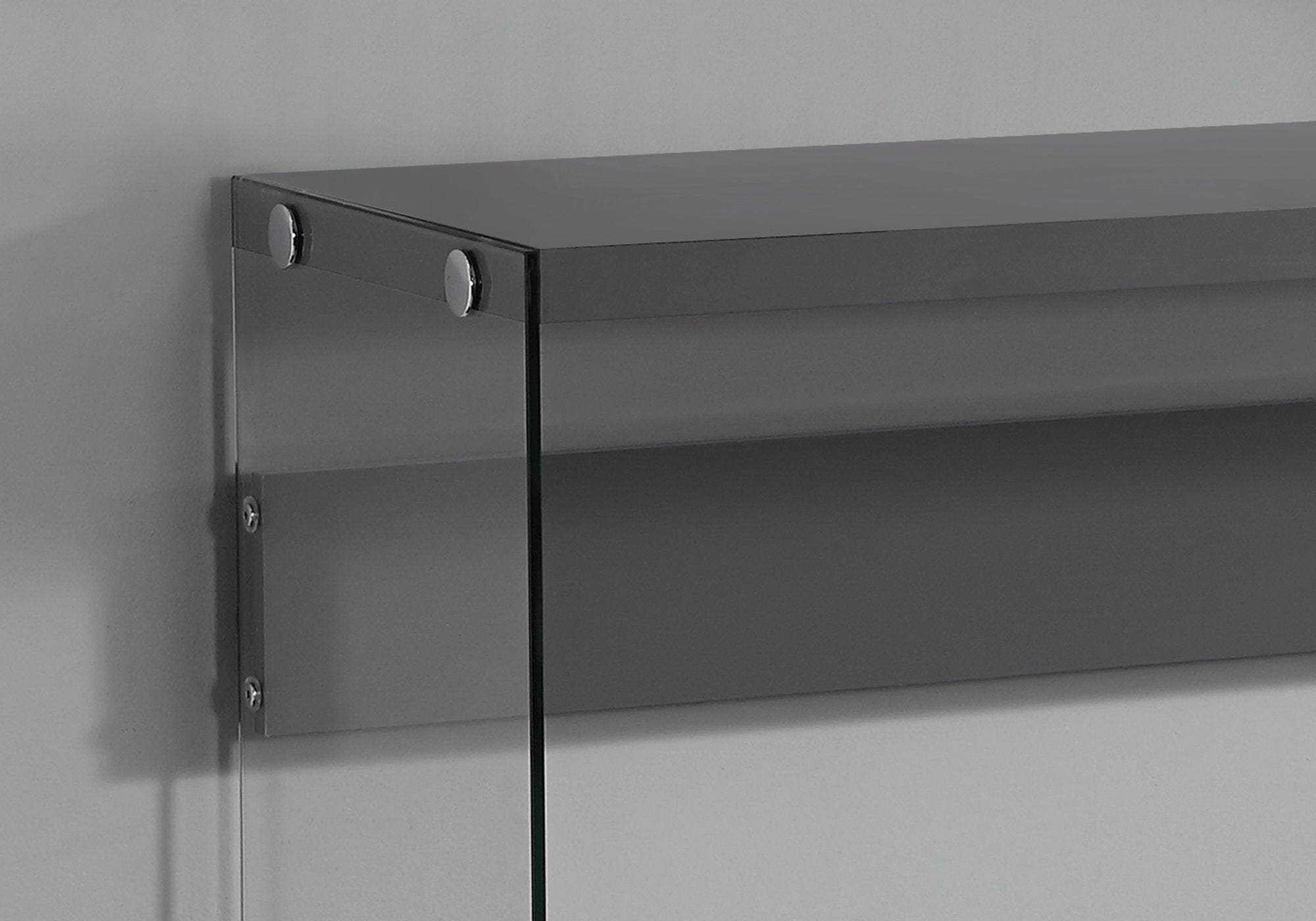 Glossy Grey with Tempered Glass Accent Table