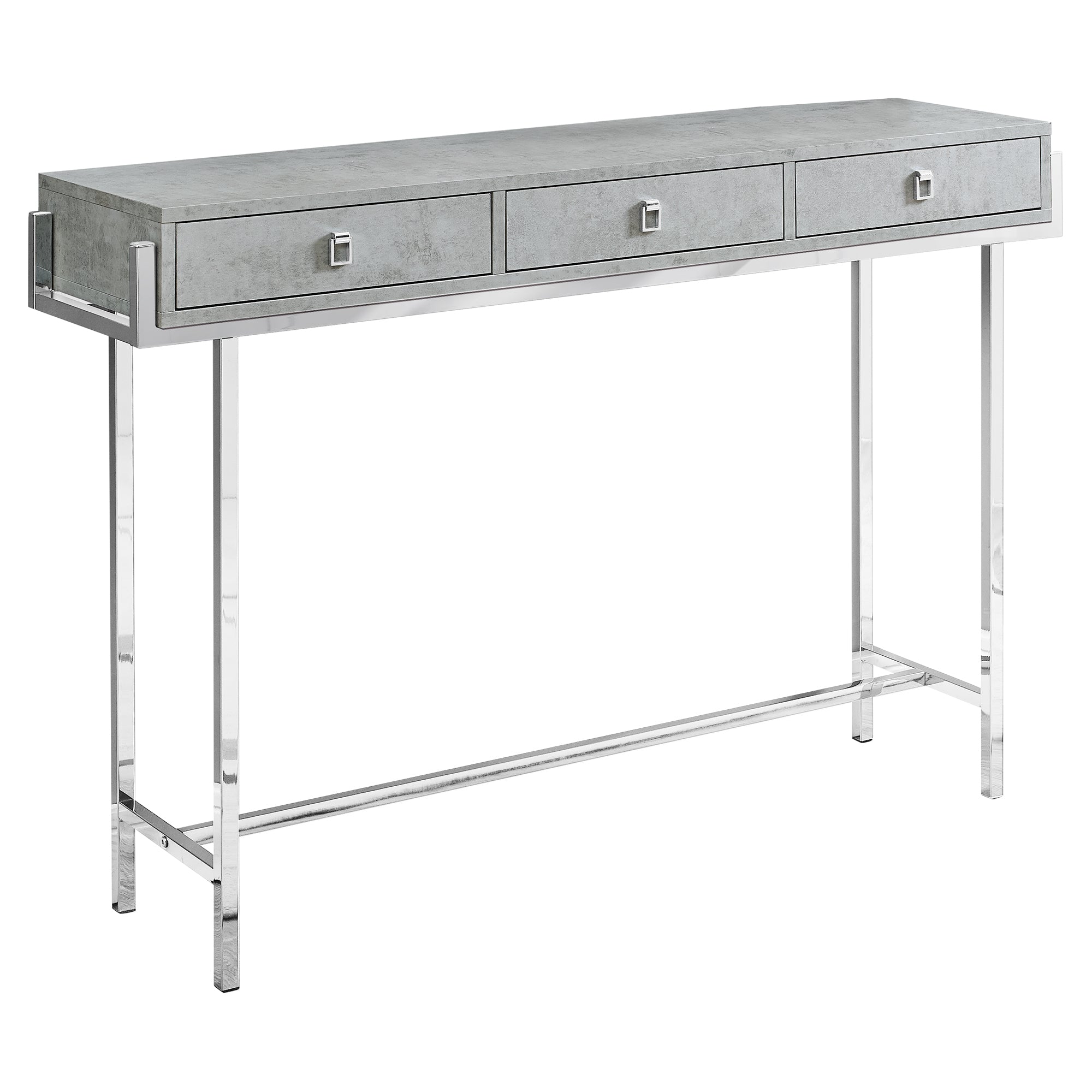 12" x 48" x 31.75" Grey Particle Board Metal  Accent Table