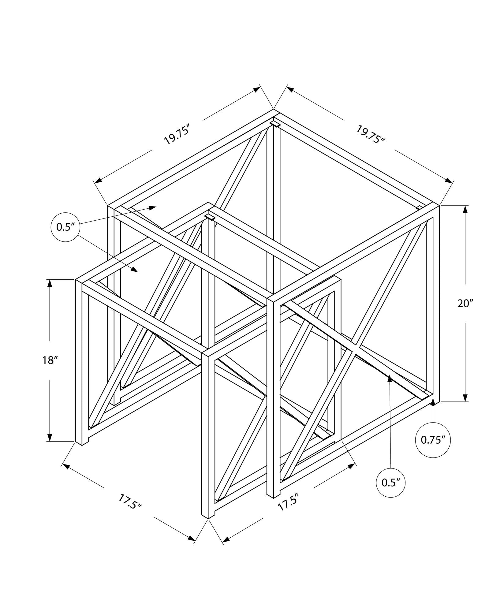 38" Black Nickel Metal and Tempered Glass Two Pieces Nesting Table Set