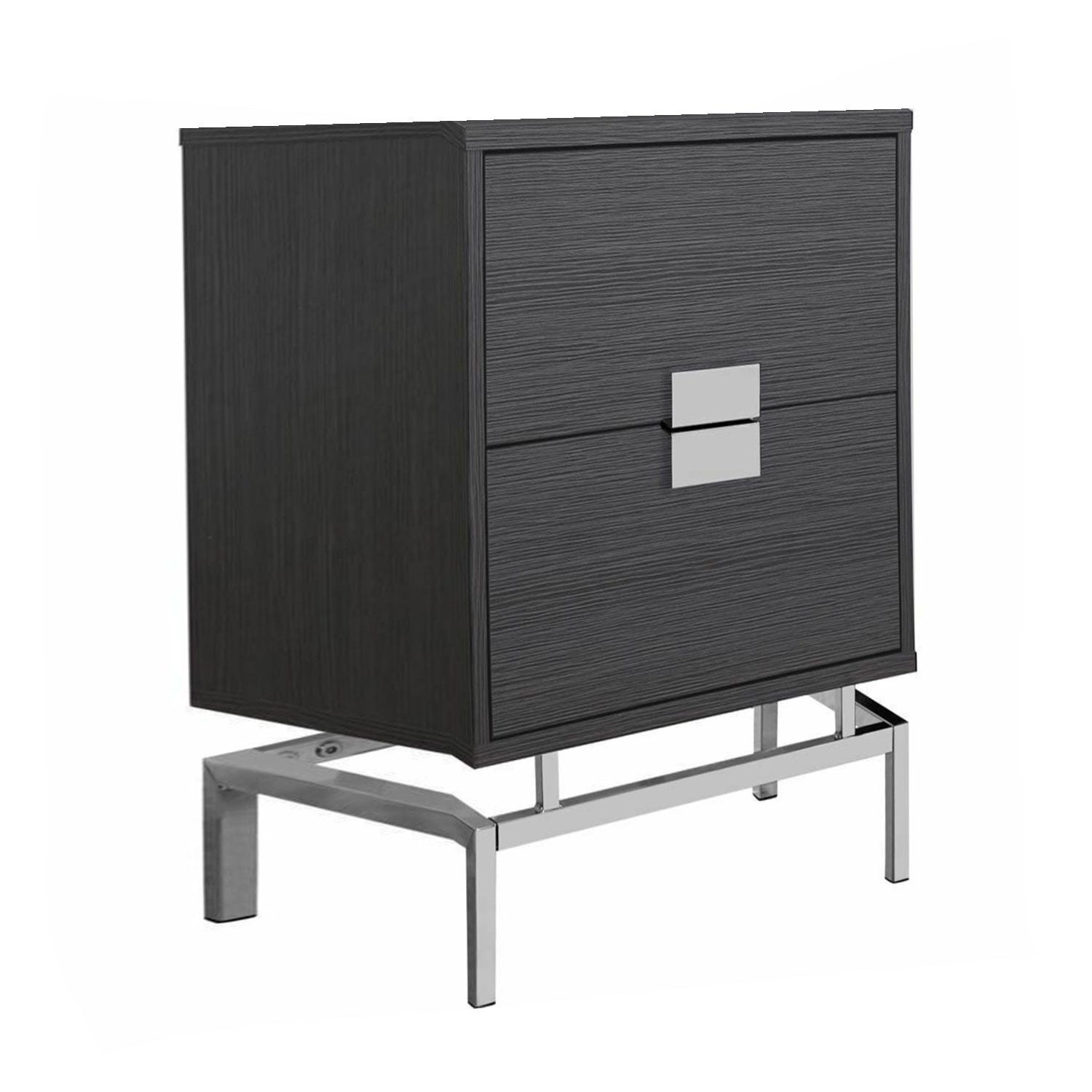 12.75" x 18.25" x 23.5" Grey Particle Board Metal Accent Table