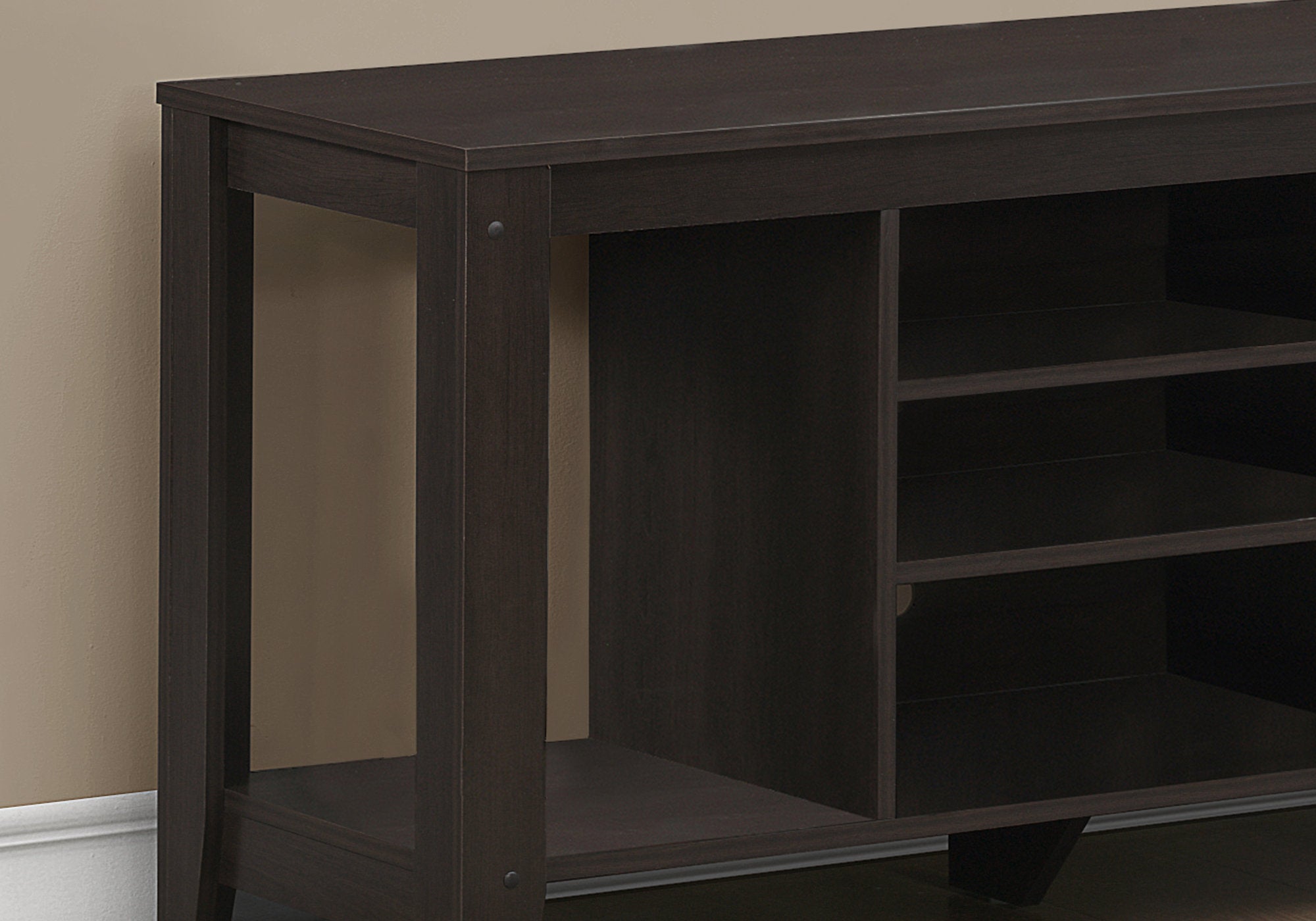 17.25" x 47.75" x 24.25" Cappuccino Particle Board TV Stand