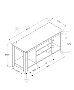 17.25" x 47.75" x 24.25" Cappuccino Particle Board TV Stand
