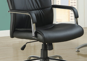 41.5" Black Leather Look  Foam  and Metal Office Chair