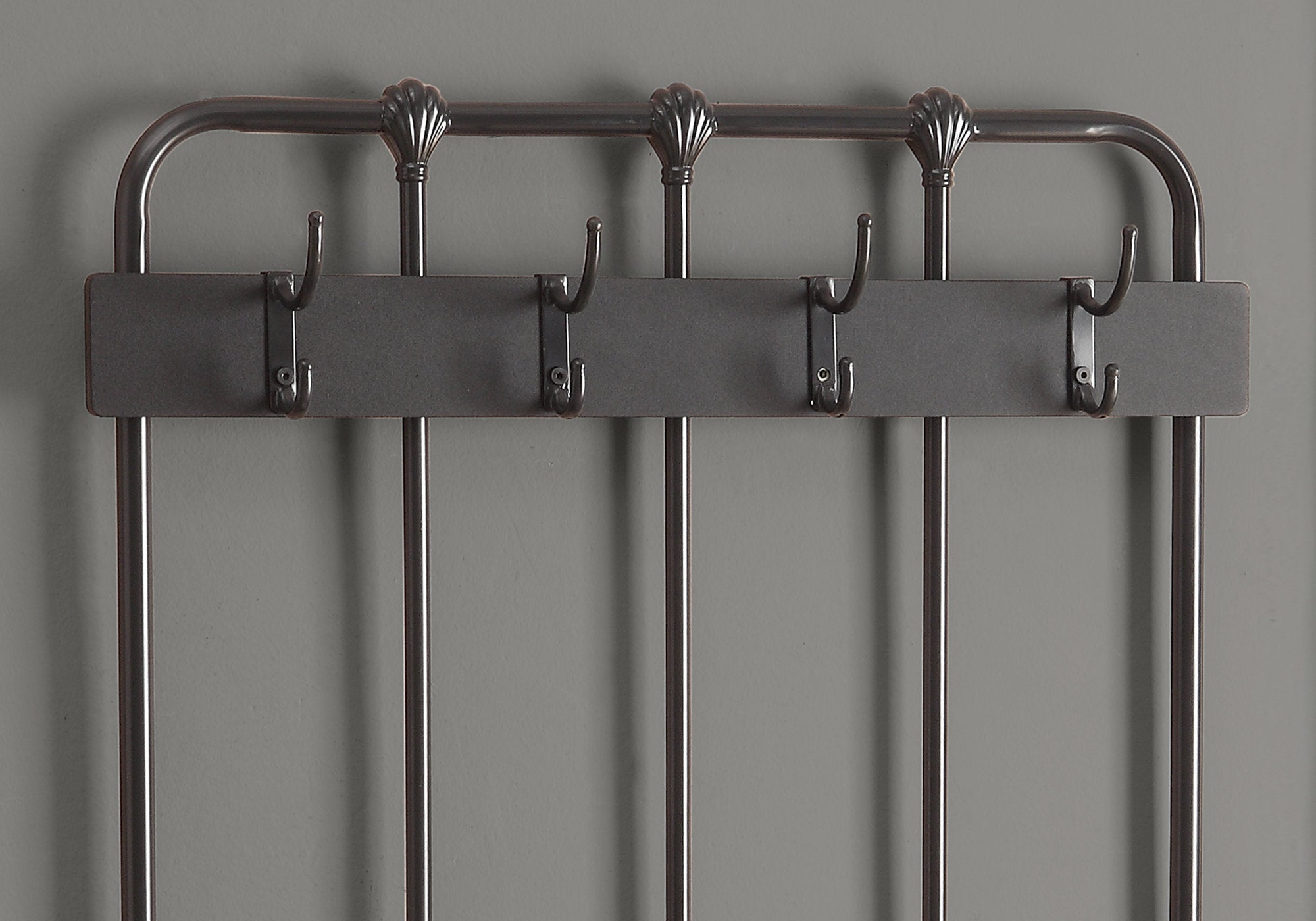 17.75" x 37.75" x 60.5" Charcoal Metal Foam Leather Look  Hall Entry Bench