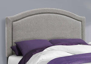 Full Size Grey Linen with Chrome Trim Bed
