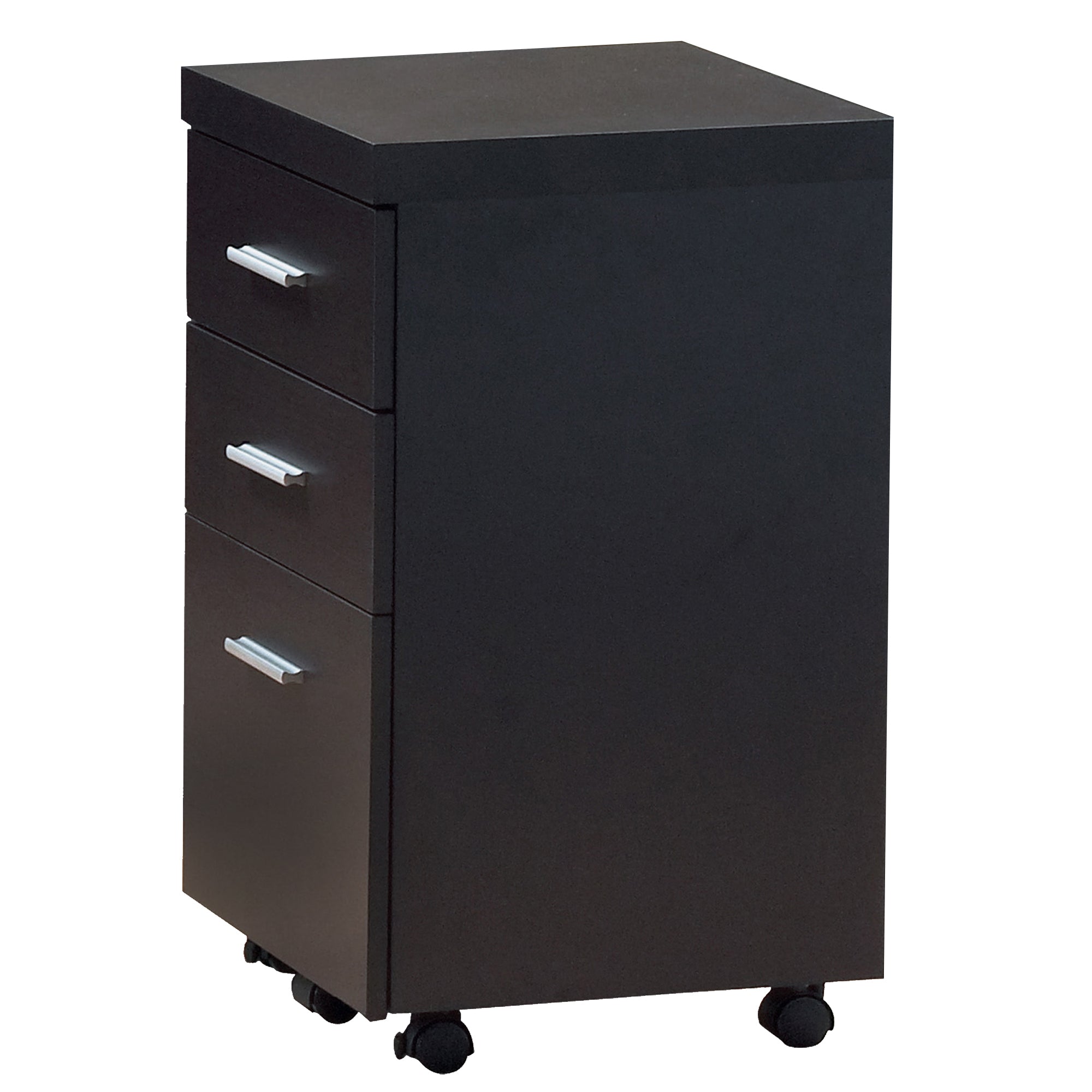 26.75" Cappuccino Particle Board and Hollow Core Filing Cabinet with 3 Drawers
