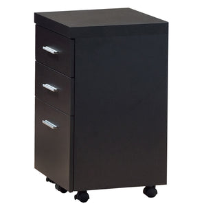 26.75" Cappuccino Particle Board and Hollow Core Filing Cabinet with 3 Drawers