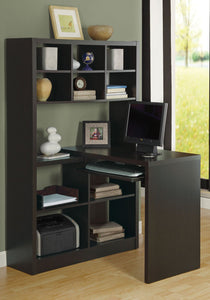 38" x 35.5" x 60" Cappuccino Particle Board Hollow Core  Computer Desk
