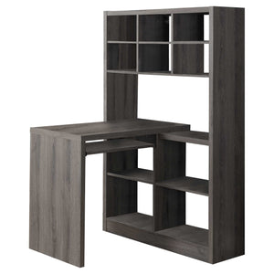 38" x 35.5" x 60" Dark Taupe Particle Board Hollow Core  Computer Desk