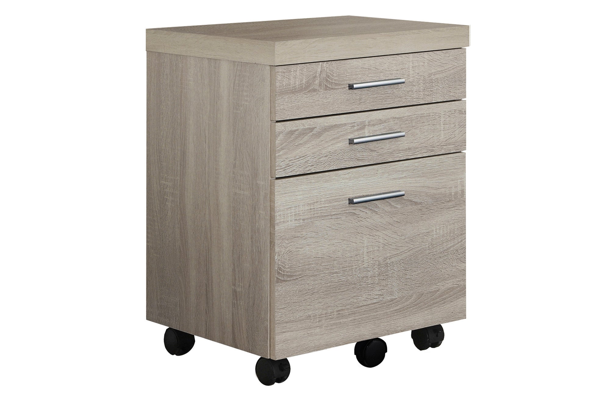 17.75" x 18.25" x 25.25" Natural Black Particle Board 3 Drawers  Filing Cabinet