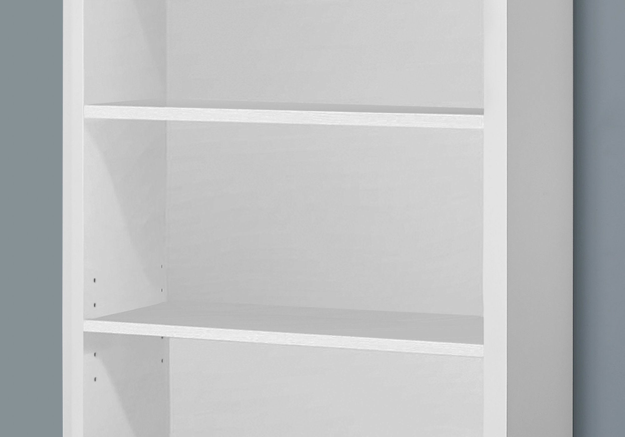47.5" White Particle Board and MDF Bookshelf with Adjustable Shelves