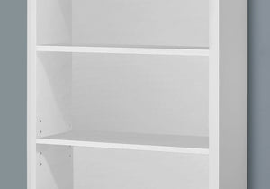 47.5" White Particle Board and MDF Bookshelf with Adjustable Shelves