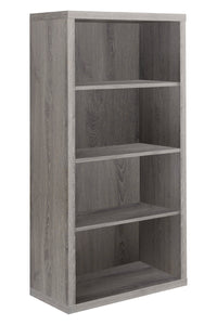 47.5" Dark Taupe Particle Board and MDF Bookshelf with Adjustable Shelves
