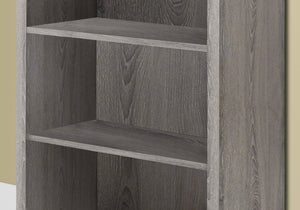 47.5" Dark Taupe Particle Board and MDF Bookshelf with Adjustable Shelves