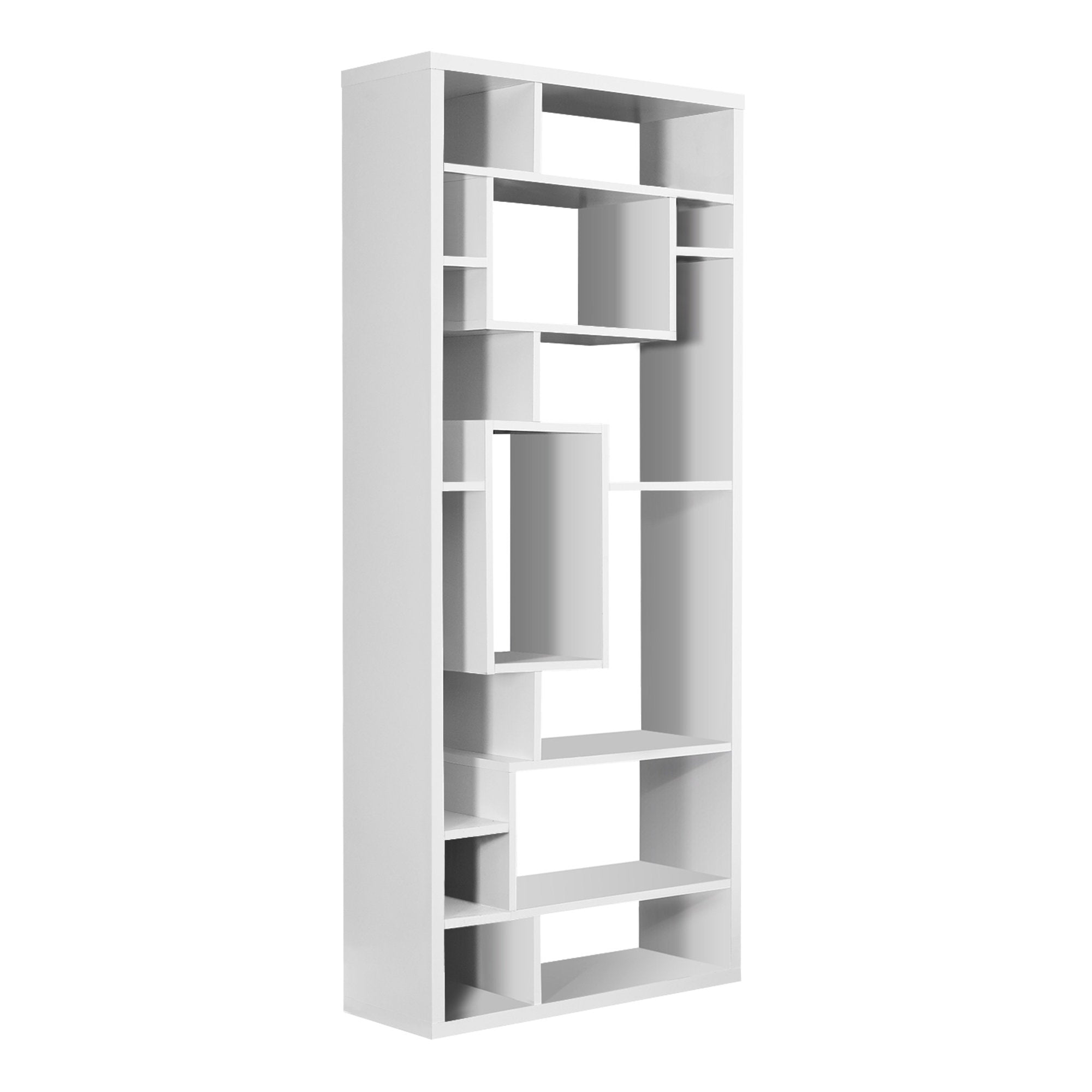 11.75" x 31.5" x 72" White Particle Board Hollow Core  Bookcase