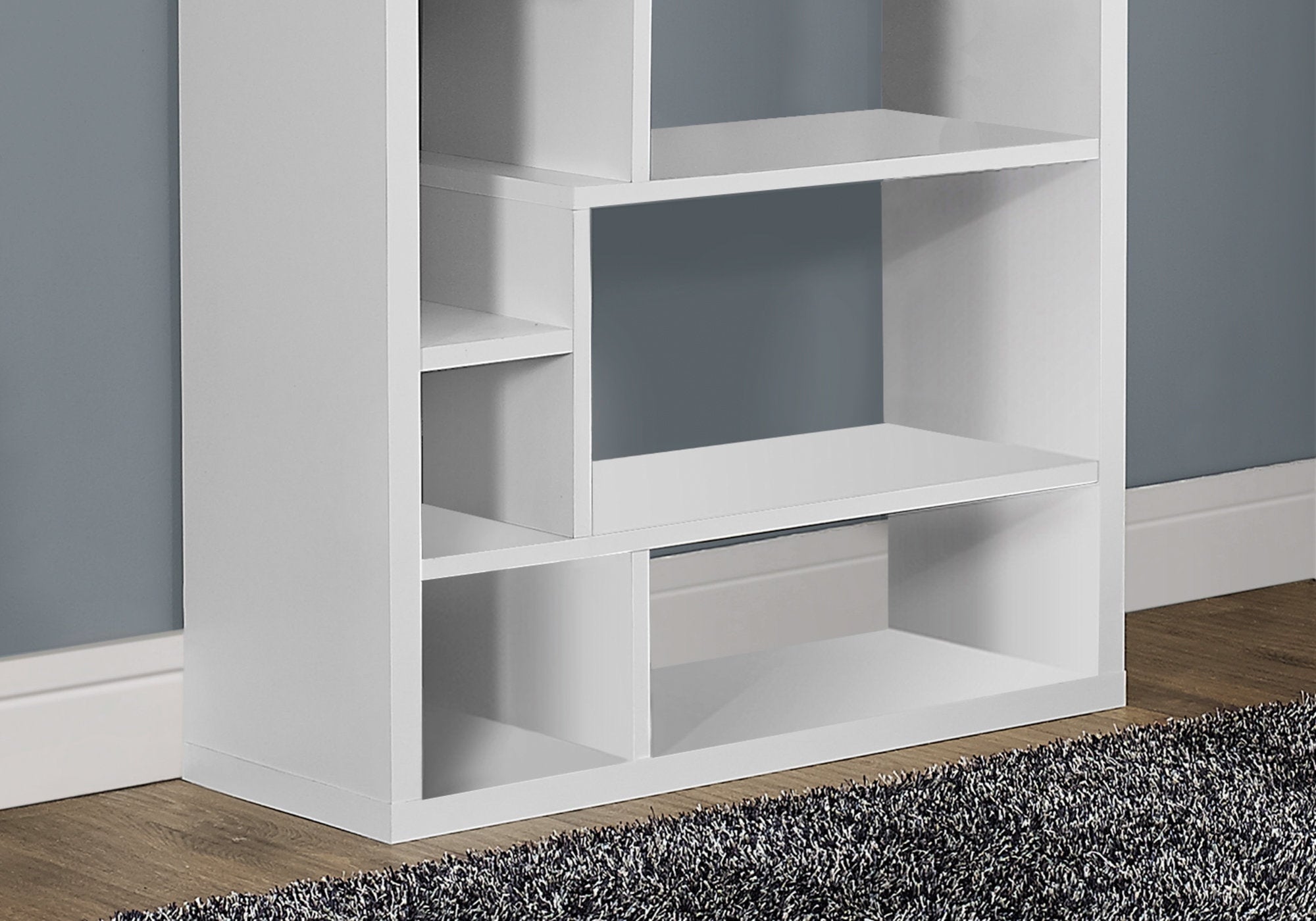 11.75" x 31.5" x 72" White Particle Board Hollow Core  Bookcase