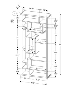11.75" x 31.5" x 72" White Particle Board Hollow Core  Bookcase