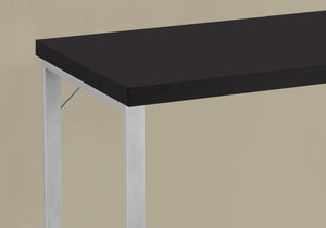 23.75" x 47.25" x 30" Cappuccino Silver Particle Board Hollow Core Metal  Computer Desk