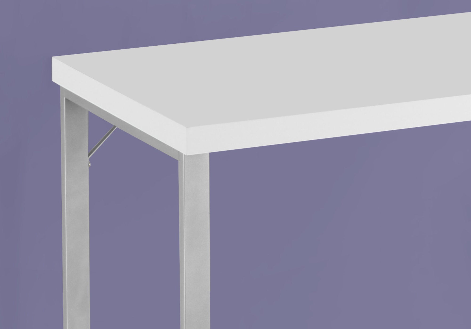 23.75" x 47.25" x 30" White Silver Particle Board Hollow Core Metal  Computer Desk