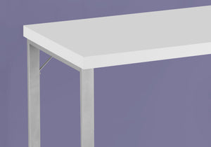 23.75" x 47.25" x 30" White Silver Particle Board Hollow Core Metal  Computer Desk