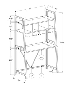 18" x 32" x 60" White TopwithWhite Metal  Computer Desk