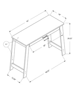18" x 42" x 29.25" Grey Particle Board Storage Drawer  Computer Desk