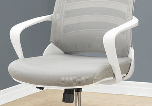 24.25" x 24" x 39" White Grey Foam Metal Nylon  Multi Position Office Chair