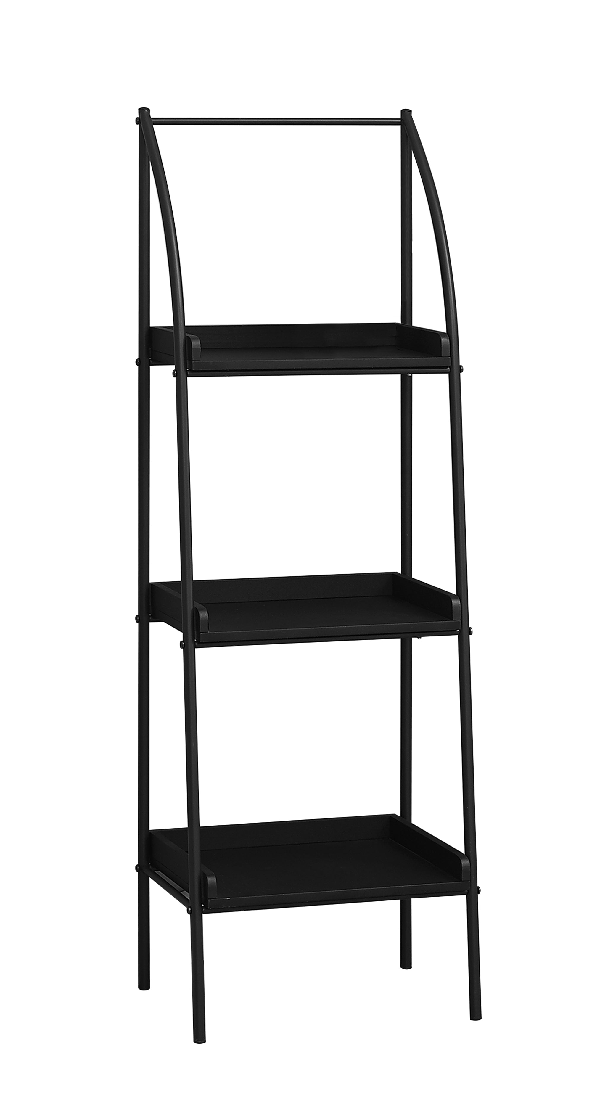 12" x 16" x 48" Black  Mdf  Metal   Bookshelf