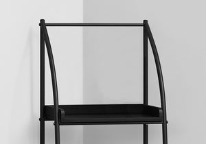 12" x 16" x 48" Black  Mdf  Metal   Bookshelf