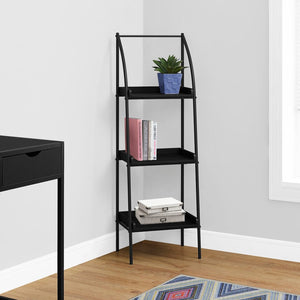 12" x 16" x 48" Black  Mdf  Metal   Bookshelf