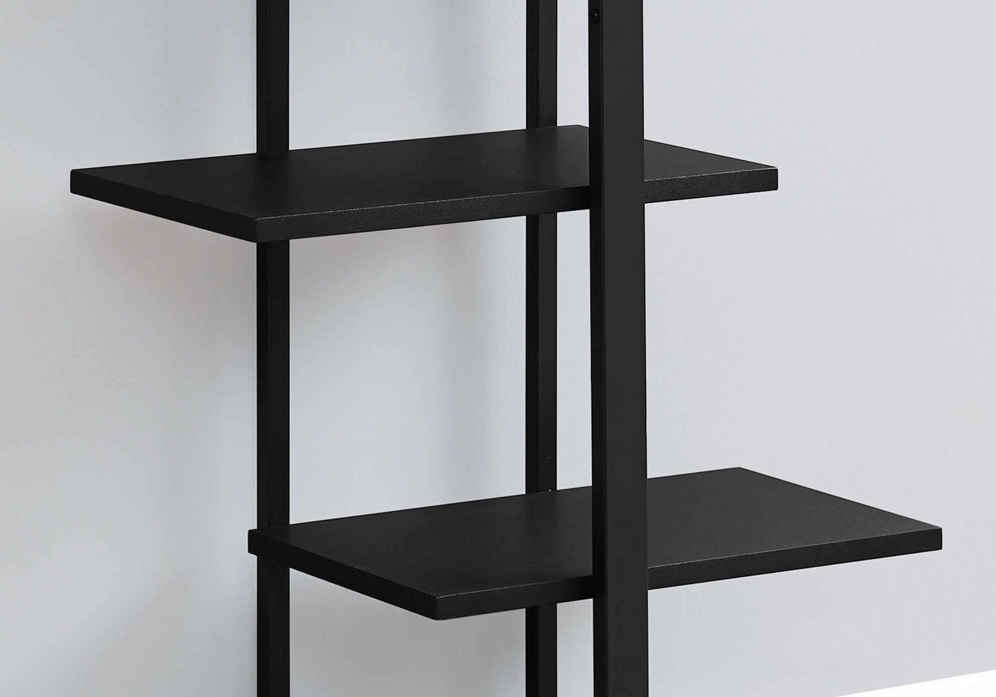 13" x 32" x 60" Black  Mdf  Metal   Bookshelf