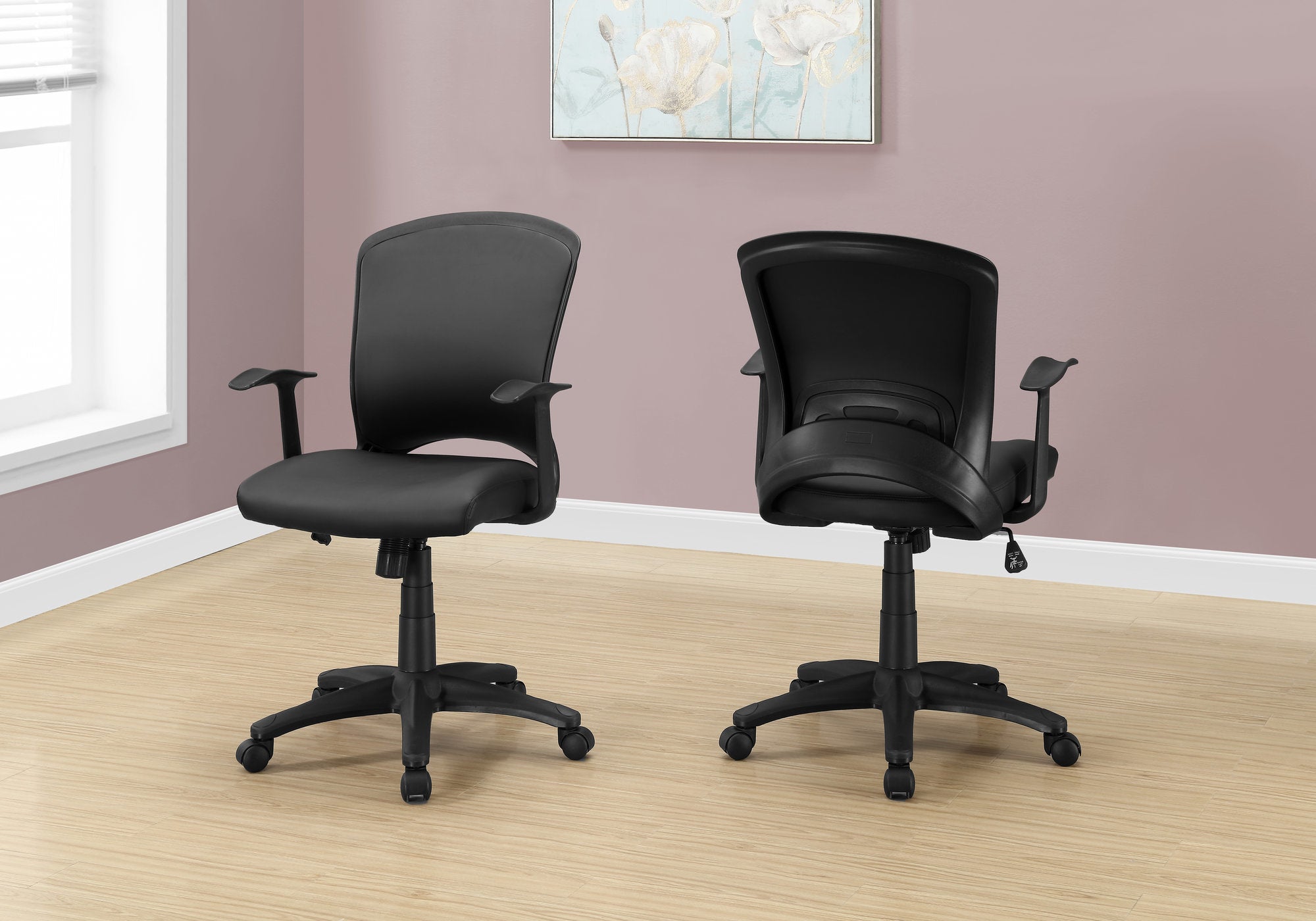 23.75" x 24.5" x 74.75" Black  Foam  Metal  Nylon  Office Chair