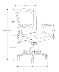 23.75" x 24.5" x 74.75" Black  Foam  Metal  Nylon  Office Chair