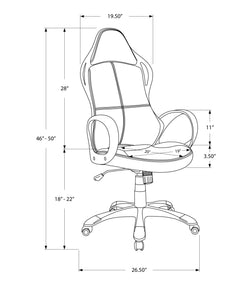 46" Black and Red Fabric  MDF  Metal  Polypropylene Multi Position Office Chair